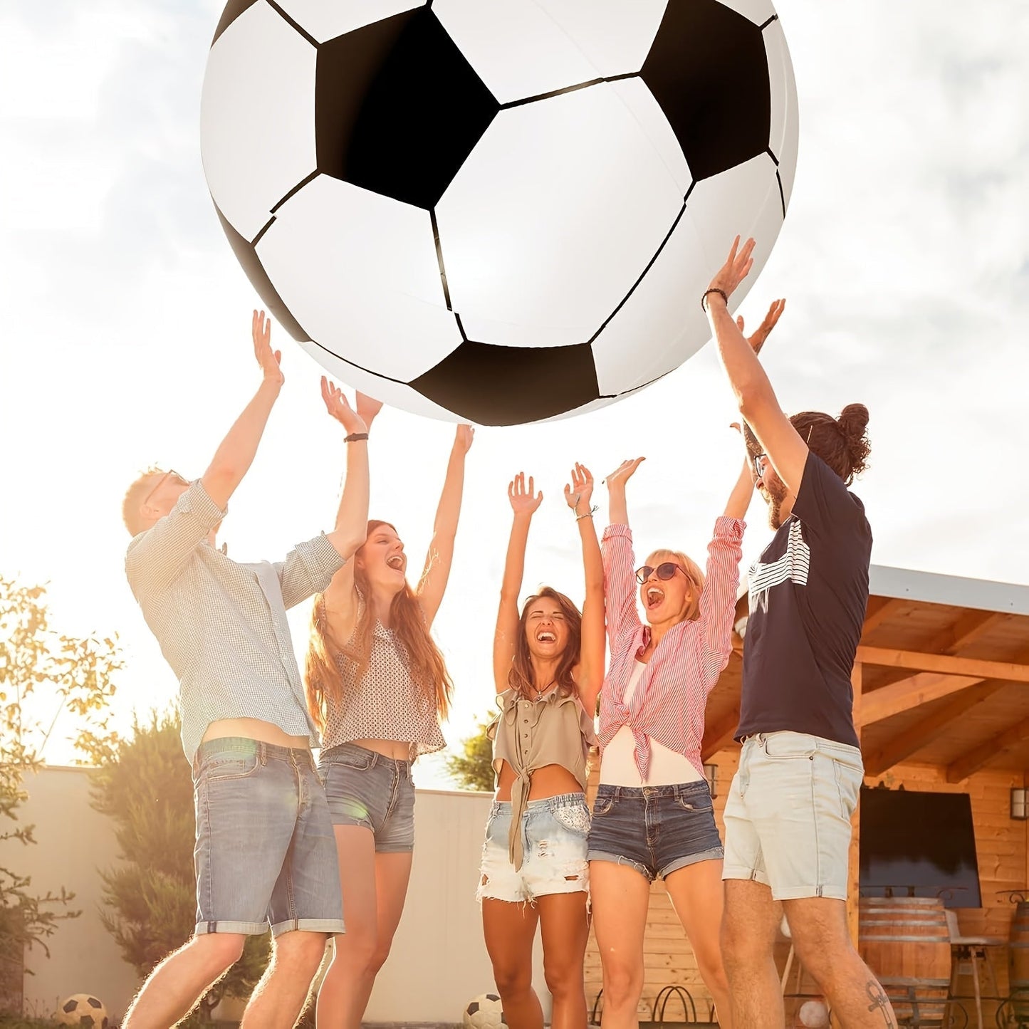 Giant Inflatable Soccer Ball 40 Inch - Extra Large Outdoor Toy for Pool Parties, Backyard Games, Beach & Playground, Reusable Party Decoration Ball for Kids & Adults