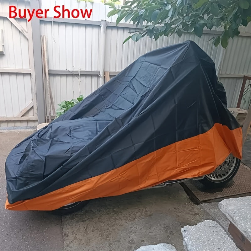 XXXL Waterproof Motorcycle Cover Universal Fit - Heavy Duty All-Weather Protection for Harley Road King, Electra Glide, Street Glide, Honda Goldwing, Yamaha Royal Star & Touring Bikes, 116x43x55 Inch