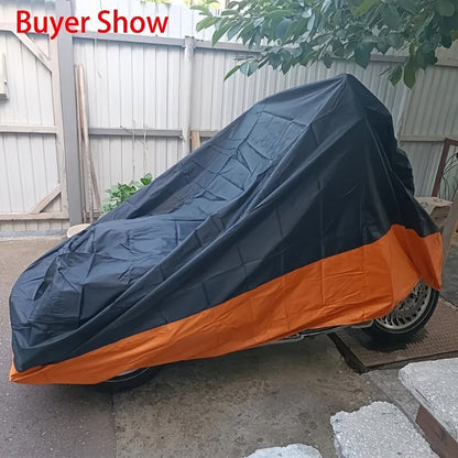 XXXL Waterproof Motorcycle Cover Universal Fit - Heavy Duty All-Weather Protection for Harley Road King, Electra Glide, Street Glide, Honda Goldwing, Yamaha Royal Star & Touring Bikes, 116x43x55 Inch