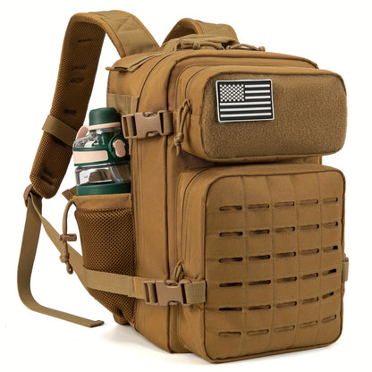 25L MOLLE Tactical Laptop Backpack for Men Women – Military Bug Out Bag Hiking Daypack with Dual Cup Holders, 9 Colors, Office & Outdoor Travel Pack