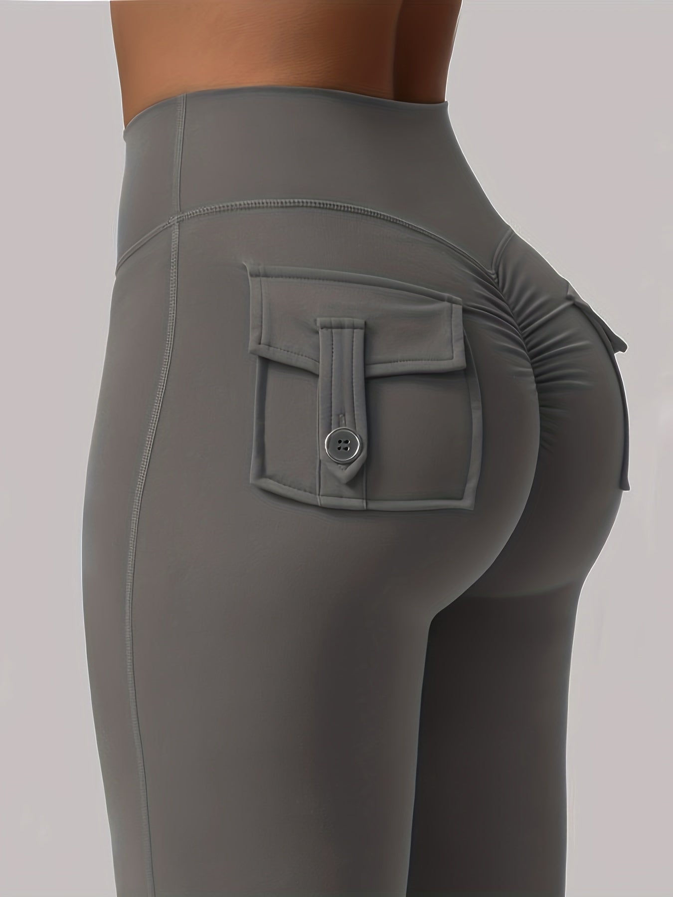 Women's 3-Piece High Waist Flare Yoga Pants Set with Belt and Pockets, Scrunch Butt Lifting Squat Proof 90% Polyester Stretchy Flared Leggings for Workout Gym Running Casual Wear