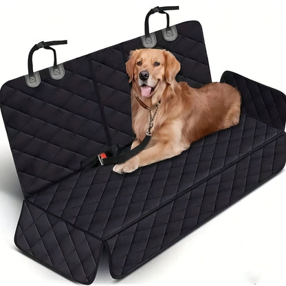 Dog Car Seat Cover for Back Seat – Waterproof Anti-Slip Anti-Scratch, Washable Pet Car Seat Protector with Armrest Compatible, Fits Most Cars SUVs Trucks, Black & Skull Flower