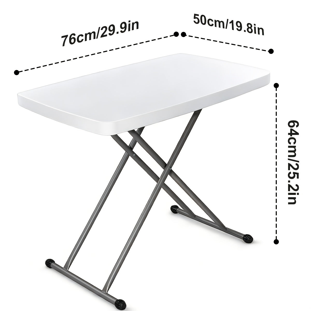 Portable Plastic Folding Table 2.5ft / 4ft / 6ft, Lightweight Indoor Outdoor Fold-in-Half Table with Carrying Handle & Locking Legs for Picnic Camping Party Backyard Office, White