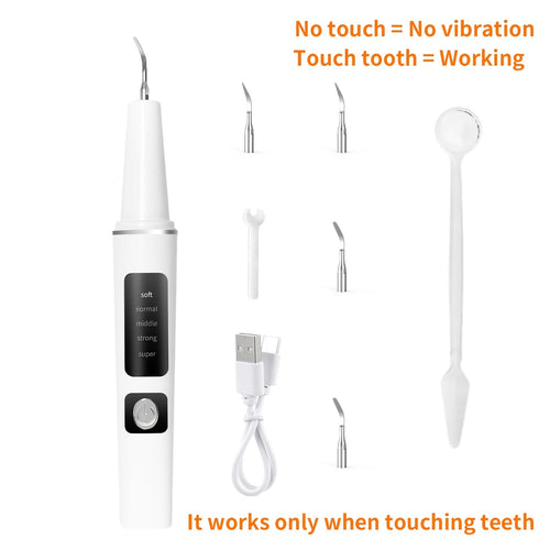 Electric Pet Teeth Cleaning Kit for Cats and Dogs USB Rechargeable Tartar Stain Remover with 4 Cleaning Heads 5 Modes - Dog Cat Dental Care Tool