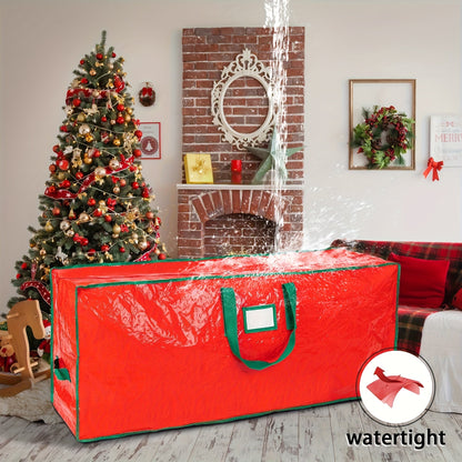 Christmas Tree Storage Bag for 7.5ft Trees – Heavy Duty Extra Large Xmas Holiday Tree Bag with Dual Zippers, Reinforced Handles & Wide Opening for Easy Storage, Red