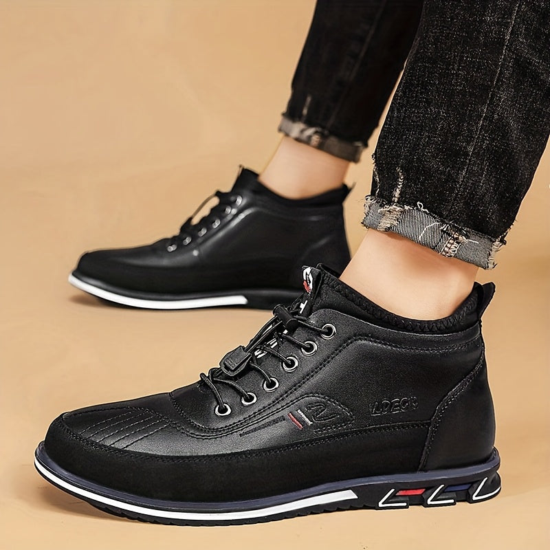 Men's High Top Business Casual Dress Shoes – Lace-Up Formal Oxford Sneakers for Office & Suit, 13 Colors, US Sizes 6.5–13.5