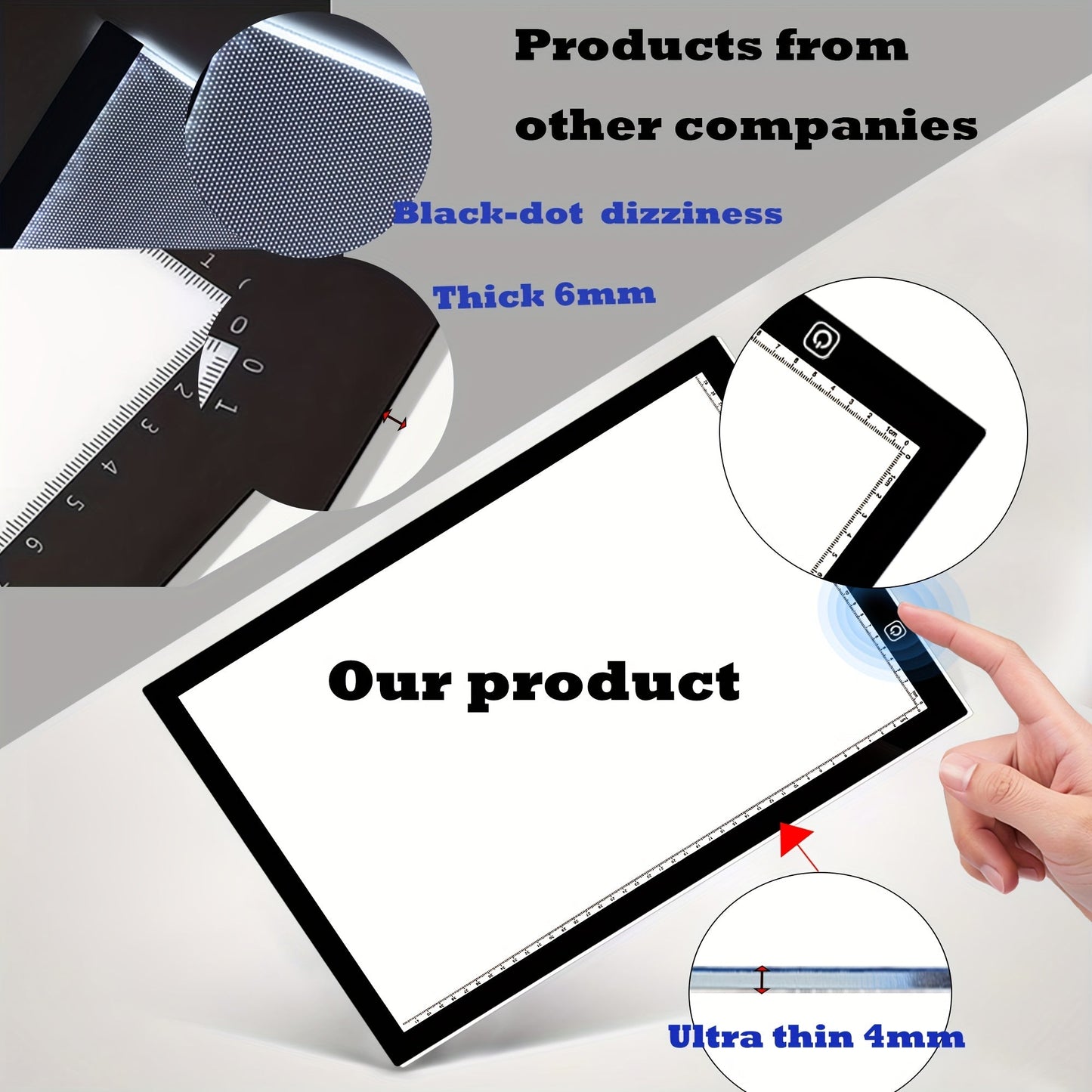 LED Light Pad A2 A3 A4 Adjustable Brightness Dual Light Strip Tracing Board Diamond Painting Sketching Drawing Art Light Box