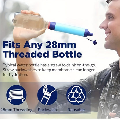 Portable Water Filter Purifier Straw Survival Kit – Durable ABS Filtration Straw with Lanyard & Extension Tube for Camping, Hiking, Backpacking, Travel, Wilderness & Emergency Preparedness – 1/2/4/6 Pack