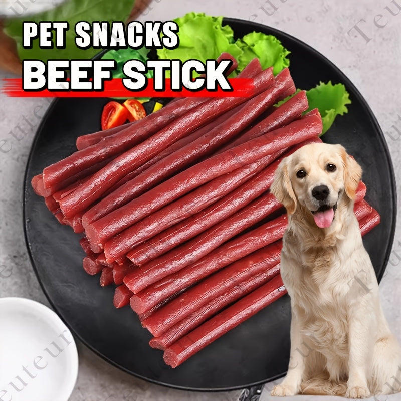 Premium Natural Beef Sticks Dog Treats – High Protein Grain-Free Beef Jerky & Molar Chews for Puppies, Adult Small Medium Large Dogs, Long-Lasting Training Rewards for All Breeds