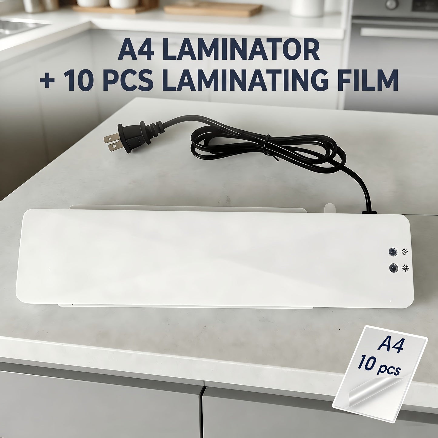 A4 Thermal Laminator Machine 9 Inch Wide - 4 in 1 Hot & Cold Laminating with 10 Pouches Included, Fast Warm-Up, Bubble-Free for Office, School, Home & Business Use