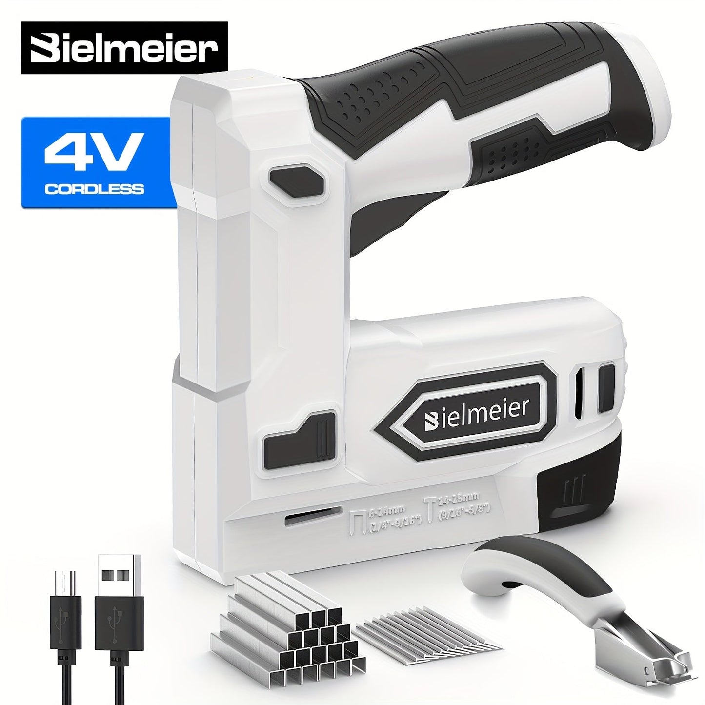 Cordless 2-in-1 Brad Nailer & Stapler Gun 20V – No Compressor Needed, Battery & Charger Included, Safety Guard, 1600/2000 Nails & Staples for Carpentry, Upholstery & DIY