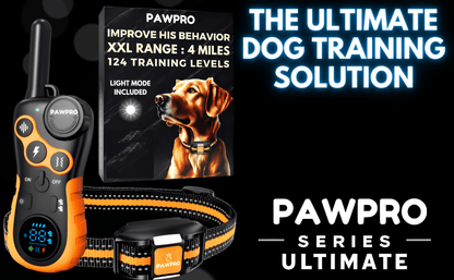 Dog Training Collar with Remote 4-Mile Range – 124 Adjustable Levels 4 Modes Beep Vibration Shock Night-Light Rechargeable E-Collar for Dogs 5–135 lbs with Training Guide