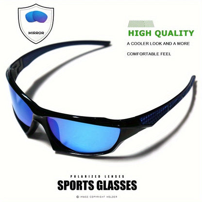 Polarized Sports Sunglasses with Color Changing Lenses – Anti-Glare Driving Eyewear, PC Frame AC Lens Full Rim Design, 6 Colors, UV Protection Fashion Glasses for Men & Women