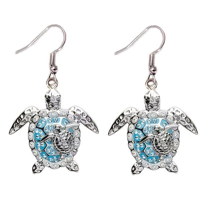 Turtle Jewelry Set for Women – S925 Silver Gold-Tone Necklace, Earrings & Ring with Cubic Zirconia, Boho Elegant 3-Piece Set for Daily Wear, Birthday Gift, Valentine's Day & Women's Gift