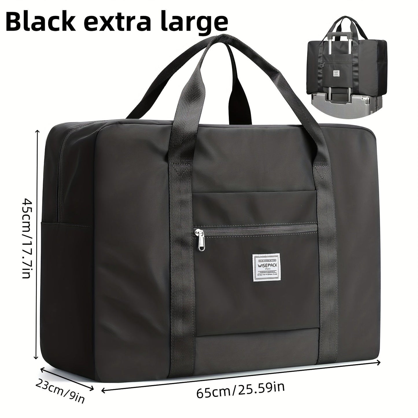 Extra Large 17.7 Gallon Travel Tote Bag – Portable Sports Gym Bag, Overnight & Weekend Bag for Women & Men – Purple, Pink Oversized & Black Oversized