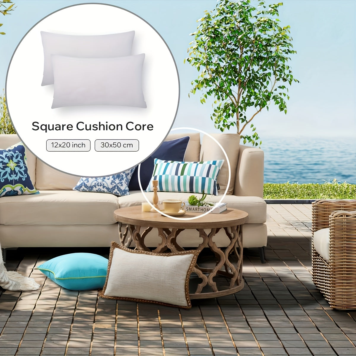 Square Pillow Inserts – Hypoallergenic New Fiber Fill, White Cushion Inserts for Sofa, Bed & Patio, 14–20 Inch, 1/2/4 Pack, Ideal for Bedroom, Living Room, Office & Outdoor Decor