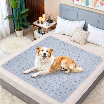 Washable Reusable Dog Pee Pads with Bone Print – Non-Slip Leakproof Absorbent Puppy Training Pads, Machine Washable Whelping Pads for Couch Crate Playpen Potty Training, Multiple Sizes