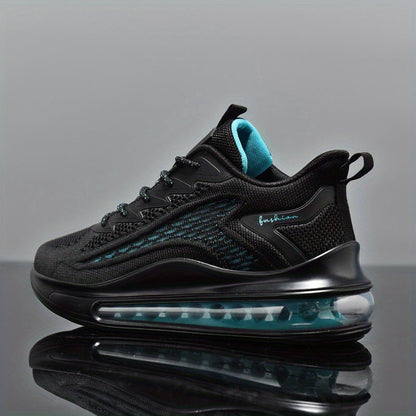 Men's Air Cushion Running Sneakers Lightweight Lace-Up Anti-Slip Shock-Absorbing Breathable Athletic Shoes for Walking Fitness Tennis Travel Sizes US 6.5-13.5 Black Blue White Yellow Red