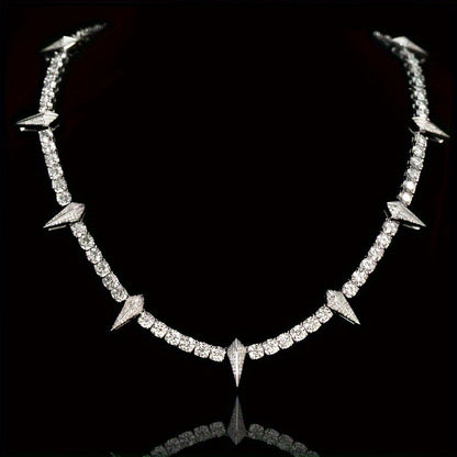 Wolf Tooth Pendant Necklace for Men Gothic Tribal Spike Chain Necklace Bold Statement Jewelry Sizes 18 20 22 Inch Gift for Him Christmas Valentine Birthday