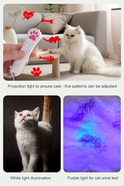 7-in-1 Interactive Cat Teaser Toy USB Rechargeable – 7 Play Modes for Indoor Cats & Dogs, Chasing Exercise Toy, Includes Free Bonus Mouse Toy, Great Christmas & Birthday Gift for Pets