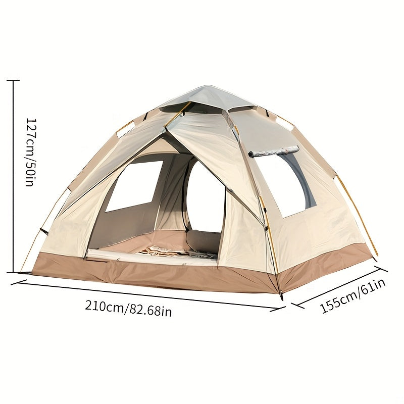 Pop Up Camping Tent Automatic Instant Setup, Waterproof Windproof UV Protection, 4-6 Person Family Tent with Double Door & Windows, Portable Foldable Design for Camping, Hiking, Beach & Outdoor Vacations