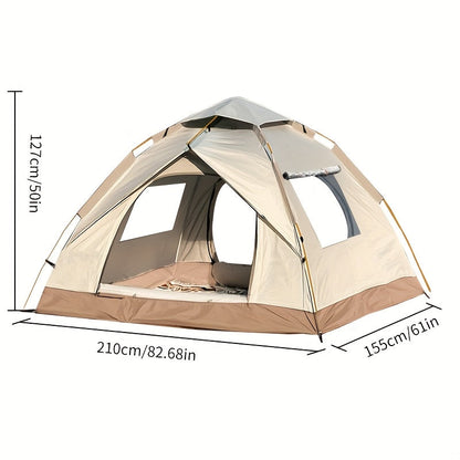 Pop Up Camping Tent Automatic Instant Setup, Waterproof Windproof UV Protection, 4-6 Person Family Tent with Double Door & Windows, Portable Foldable Design for Camping, Hiking, Beach & Outdoor Vacations
