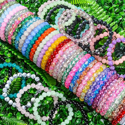 30pcs Glass Beaded Bohemian Bracelet Set for Women Men – Random Multicolor Stackable Stretch Bracelets Boho Jewelry for Daily Wear All Seasons Gift