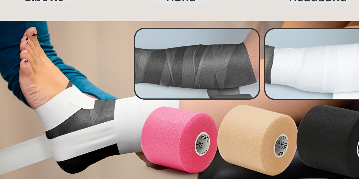 Pre Wrap Tape 4-Rolls Athletic Foam Underwrap for Sports - Protect Ankles Wrists Hands Knees, 2.75 Inch x 30 Yards Each Roll, OK TAPE Sports Underwrap