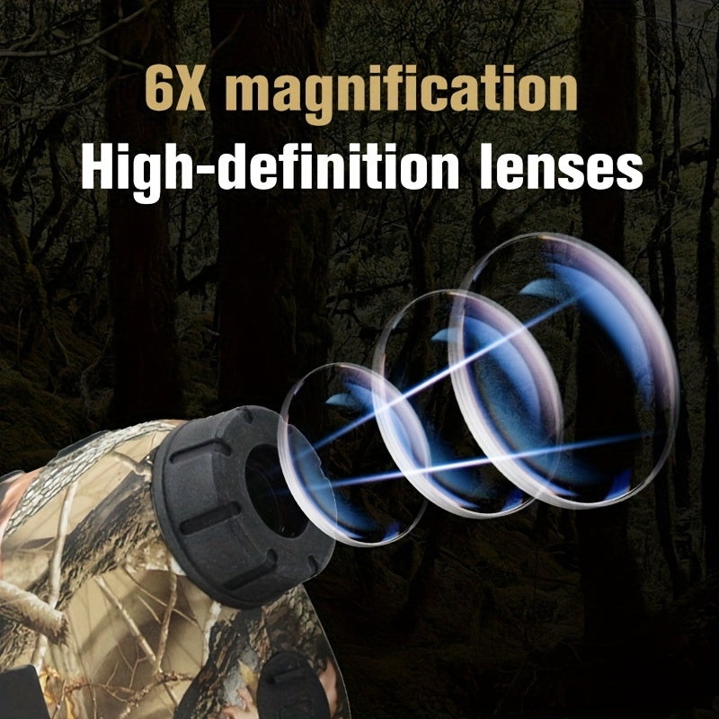 Laser Rangefinder 1200 Yards – 6X Magnification, Rechargeable, Slope Compensation, Flagpole Lock, Speed & Altitude Measurement, Golf & Hunting Camo Design