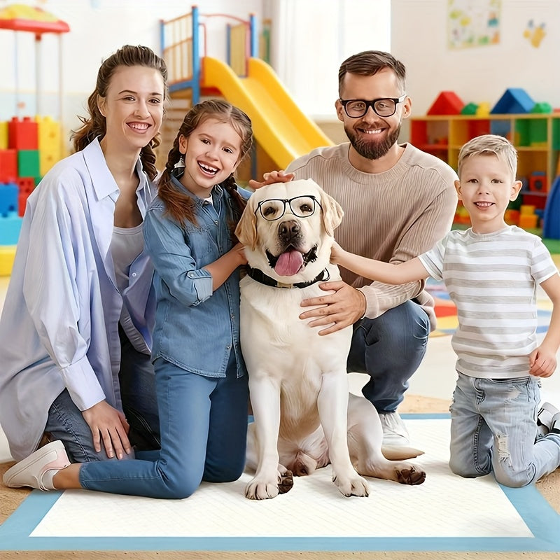 XXXL Disposable Dog Pee Pads 100 Pack Six-Layer Thickened Super Absorbent Leak-Proof Puppy Training Pads Large Pet Wee Pads Odor Control Tear-Resistant Indoor Outdoor Use Dog Supplies
