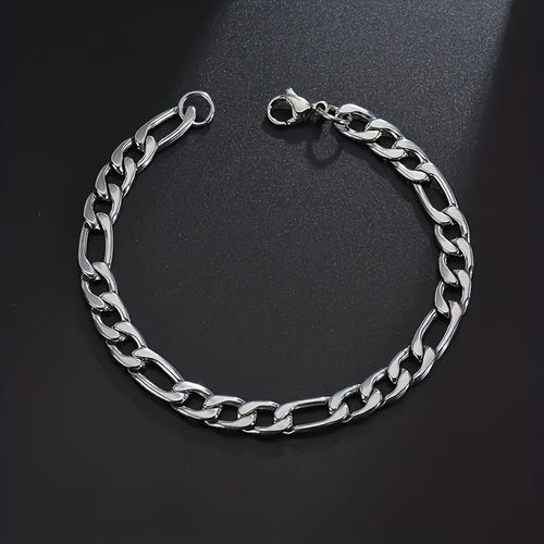 Stainless Steel Cuban Chain Necklace & Bracelet Set 2pcs – Y2K Retro Fashion Unisex Jewelry for Men & Women, 304L Tarnish-Resistant Cuban Link Chain, Available in 18–30 Inch Sizes