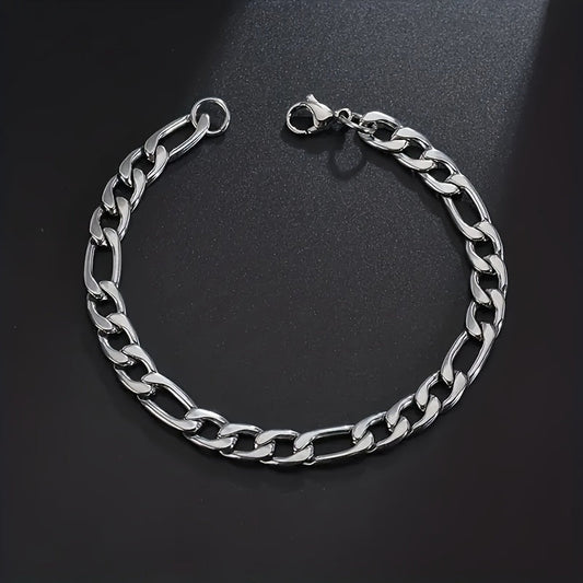 Stainless Steel Cuban Chain Necklace & Bracelet Set 2pcs – Y2K Retro Fashion Unisex Jewelry for Men & Women, 304L Tarnish-Resistant Cuban Link Chain, Available in 18–30 Inch Sizes