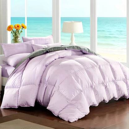 7 Piece Comforter Set Queen King Size – Soft Microfiber Pinch Pleated Bed in a Bag with Comforter, Fitted Sheet, Flat Sheet & 4 Pillowcases, All-Season Bedding Set for Home & Dorm