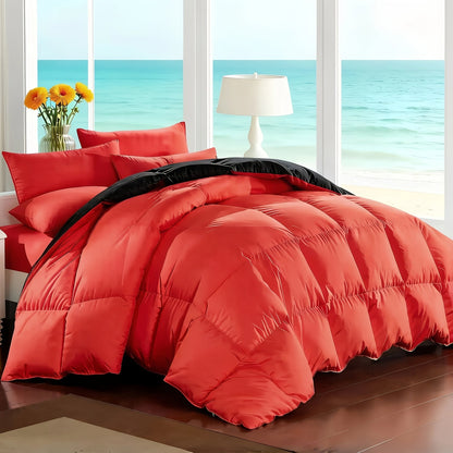 7 Piece Comforter Set Queen King Size – Soft Microfiber Pinch Pleated Bed in a Bag with Comforter, Fitted Sheet, Flat Sheet & 4 Pillowcases, All-Season Bedding Set for Home & Dorm