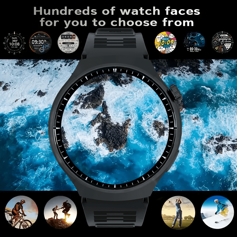 Round Smartwatch 2.01 Inch Extra Large Screen Wireless Calling 100+ Sports Modes Sleep Monitor Games Weather Calculator Pedometer Fitness Tracker Watch for Men Women iPhone Android