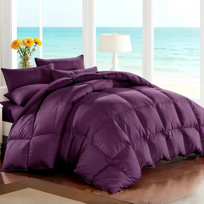 7 Piece Comforter Set Queen King Size – Soft Microfiber Pinch Pleated Bed in a Bag with Comforter, Fitted Sheet, Flat Sheet & 4 Pillowcases, All-Season Bedding Set for Home & Dorm
